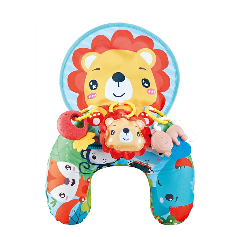 Black & White Tummy Time Pillow - High Contrast Sensory Toy for Newborns