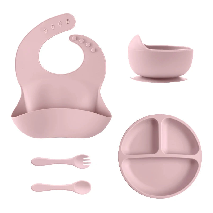 5-Piece Baby Silicone Feeding Set - Complete Mealtime Essentials