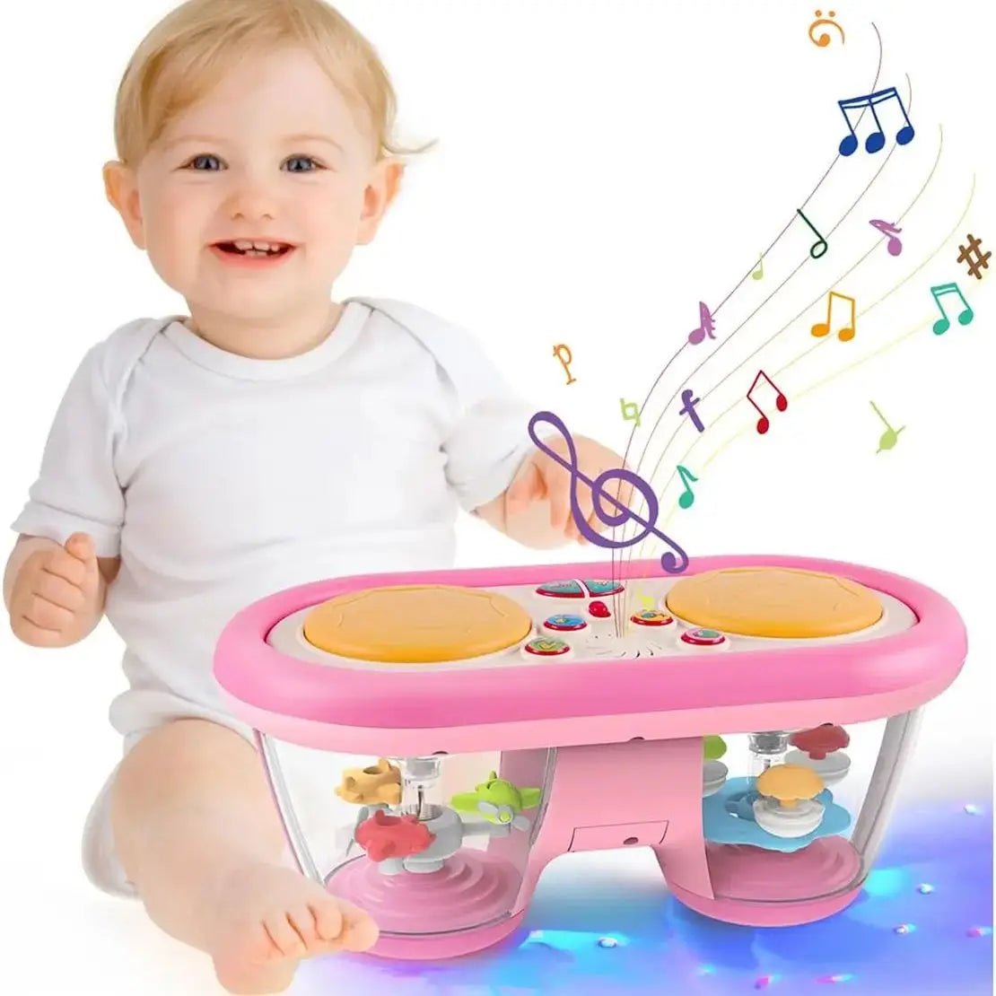 Musical Hand Drum Toy with Lights & Sounds - Interactive Learning Instrument
