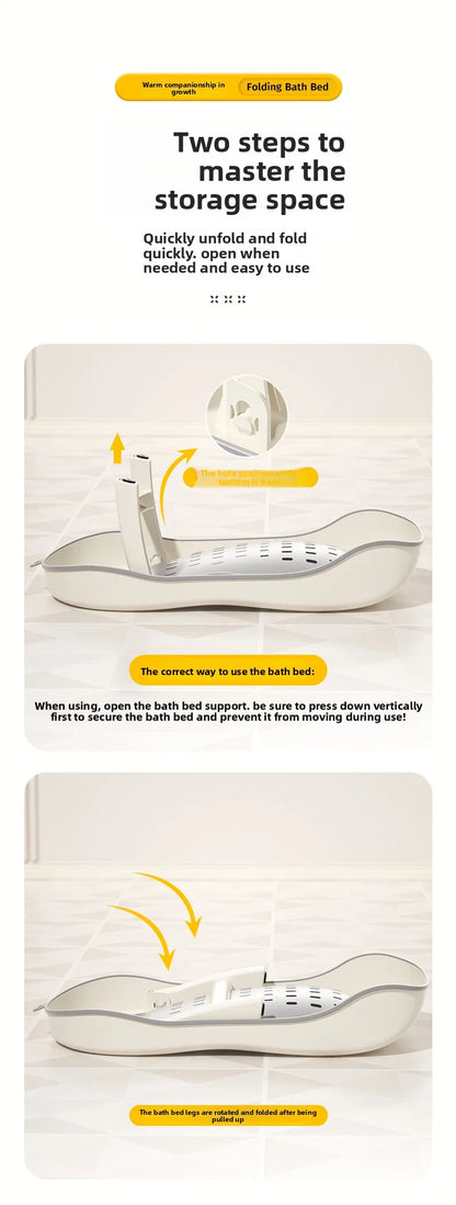 Newborn Bath Seat - Convertible Sit & Lie Bath Rack with Temperature Sensor