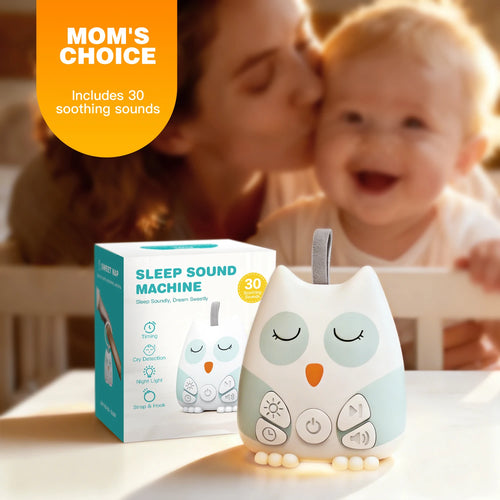 Portable White Noise Sound Machine with Cry Sensor & Night Light