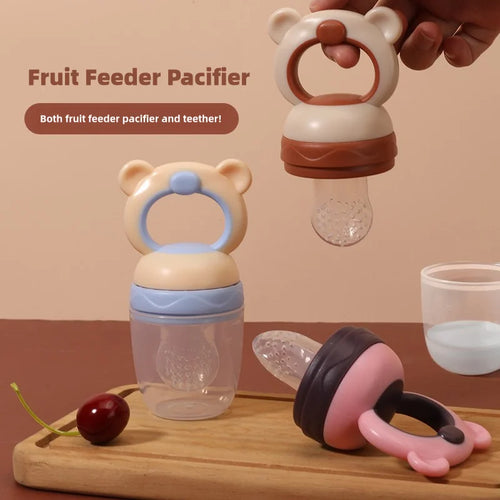 Baby Fruit Feeder - Silicone Mesh Food Pacifier & Teether