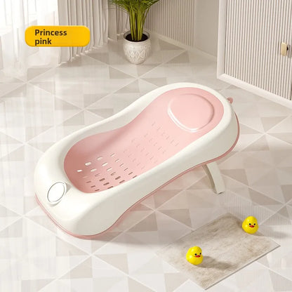 Newborn Bath Seat - Convertible Sit & Lie Bath Rack with Temperature Sensor