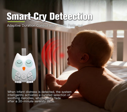 Portable White Noise Sound Machine with Cry Sensor & Night Light