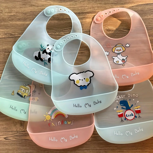 Silicone Baby Bib - Waterproof with Food Catcher Pocket
