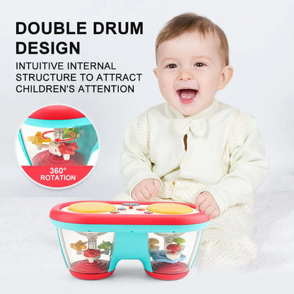 Musical Hand Drum Toy with Lights & Sounds - Interactive Learning Instrument