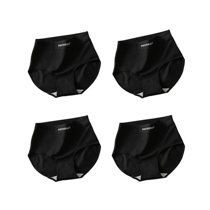 High Waist Cotton Briefs for Women - Breathable Comfort Pack (4 Pieces)
