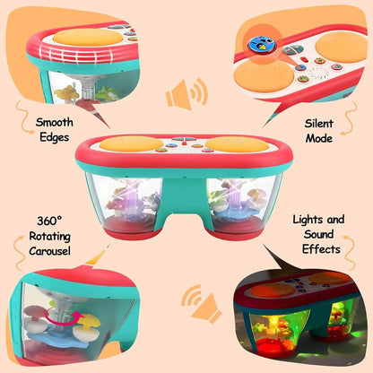 Musical Hand Drum Toy with Lights & Sounds - Interactive Learning Instrument
