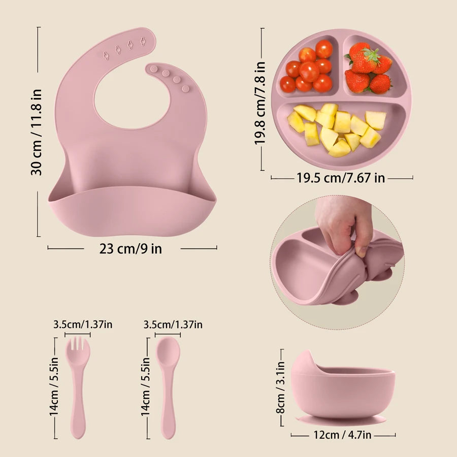 5-Piece Baby Silicone Feeding Set - Complete Mealtime Essentials