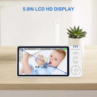 Premium 5" HD Video Baby Monitor with Temperature Sensor & Night Vision