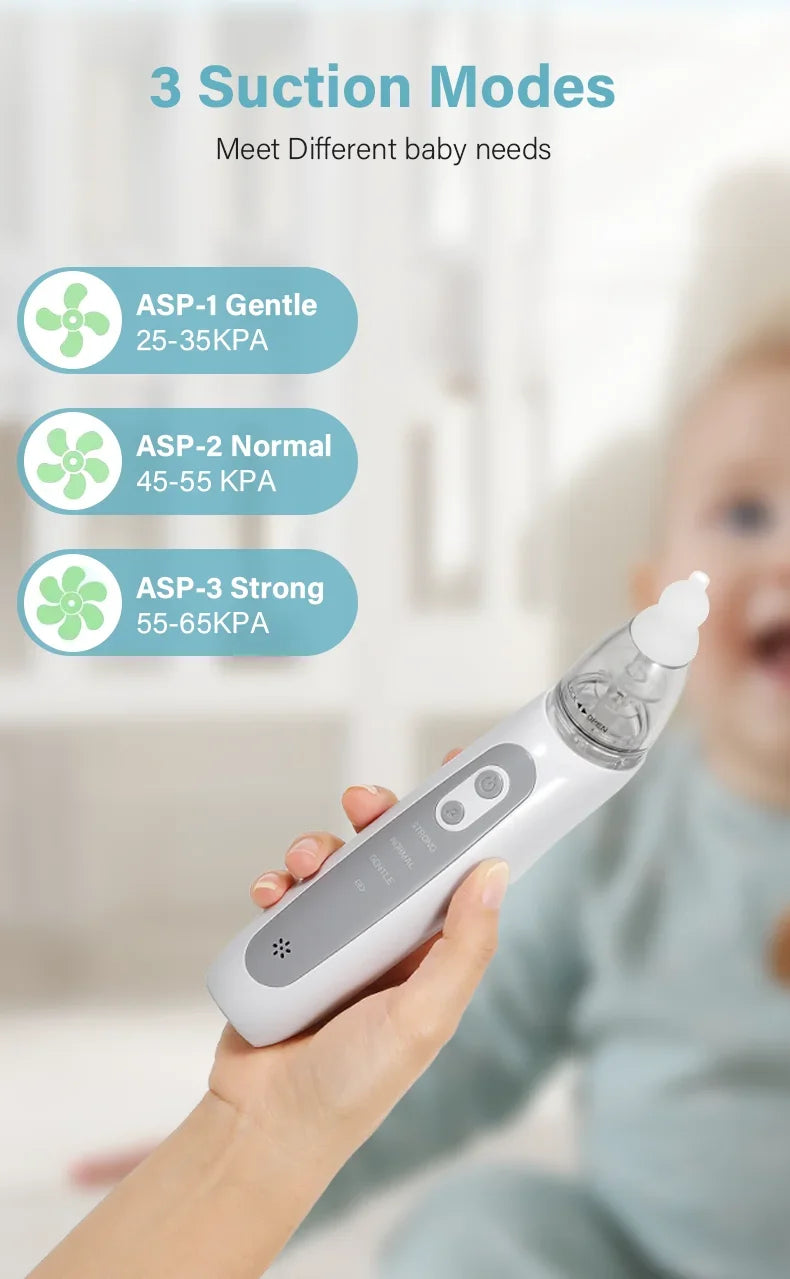 Electric Baby Nasal Aspirator - Automatic Nose Cleaner with Music & 3 Tips