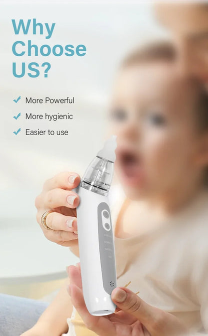 Electric Baby Nasal Aspirator - Automatic Nose Cleaner with Music & 3 Tips