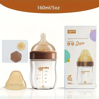 Glass Baby Bottle - 240ml Wide-Neck Anti-Colic Bottle