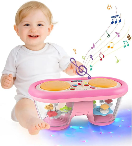 Musical Hand Drum Toy with Lights & Sounds - Interactive Learning Instrument