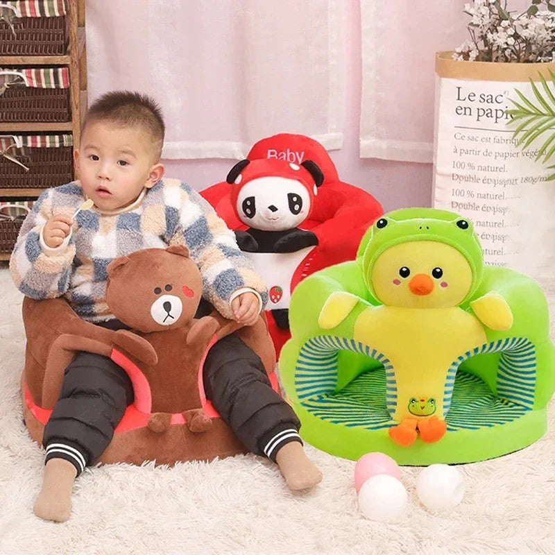 Baby Support Seat Cover - Plush Learning Chair for Sitting & Feeding