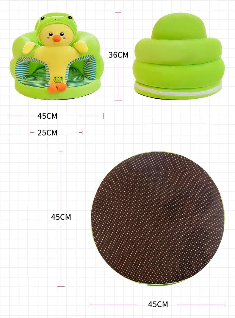 Baby Support Seat Cover - Plush Learning Chair for Sitting & Feeding