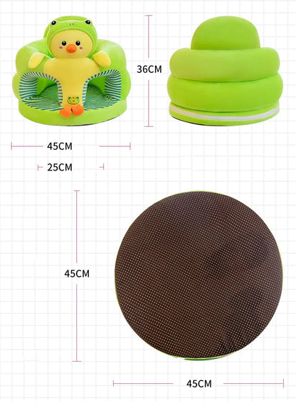 Baby Support Seat Cover - Plush Learning Chair for Sitting & Feeding