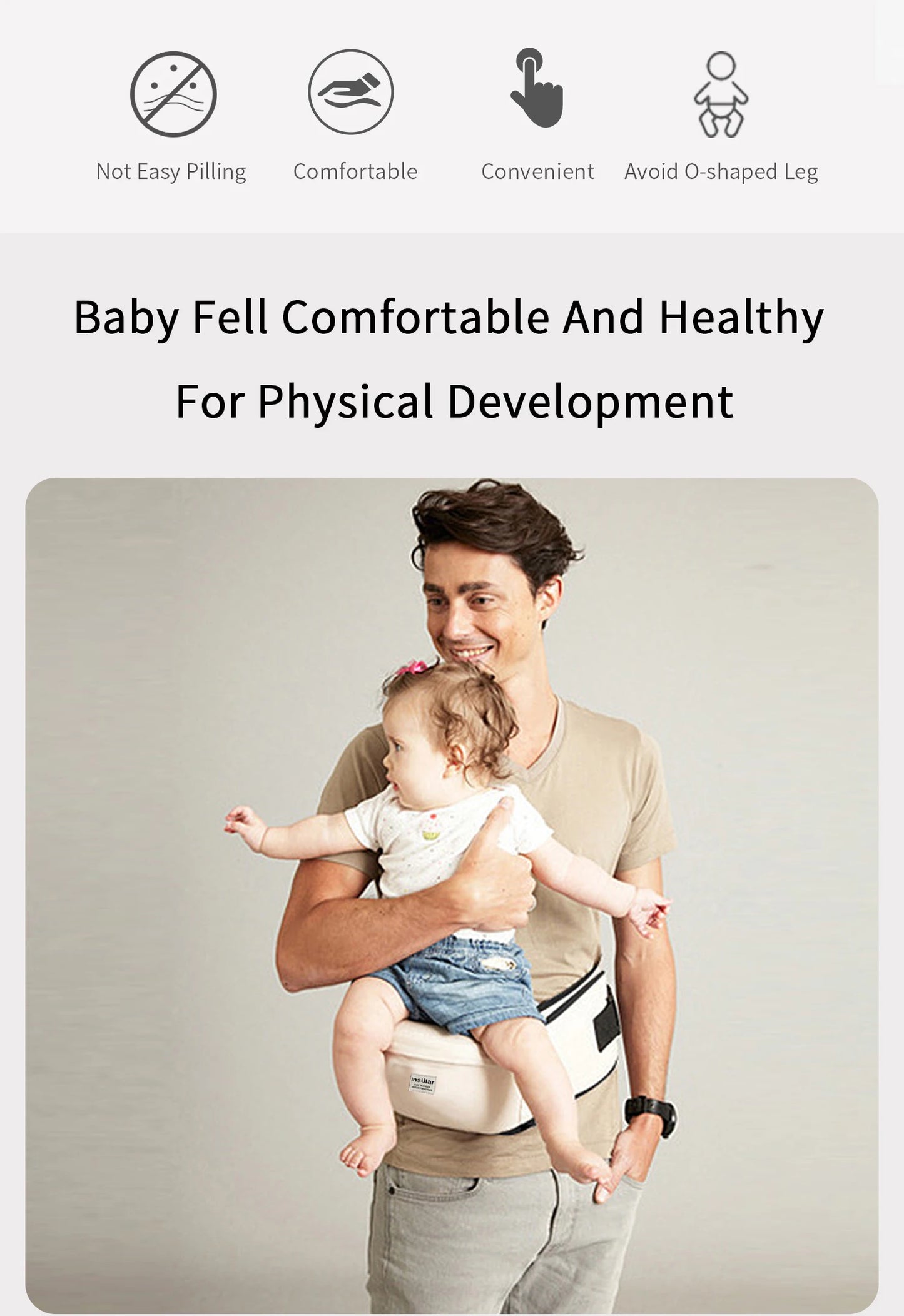 Ergonomic Baby Hip Seat Carrier with Waist Support