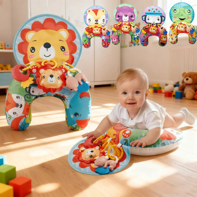 Black & White Tummy Time Pillow - High Contrast Sensory Toy for Newborns