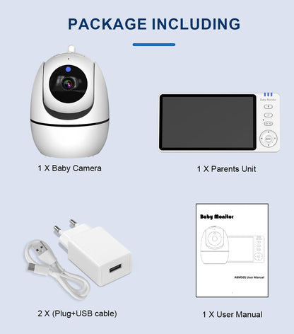 Premium 5" HD Video Baby Monitor with Temperature Sensor & Night Vision