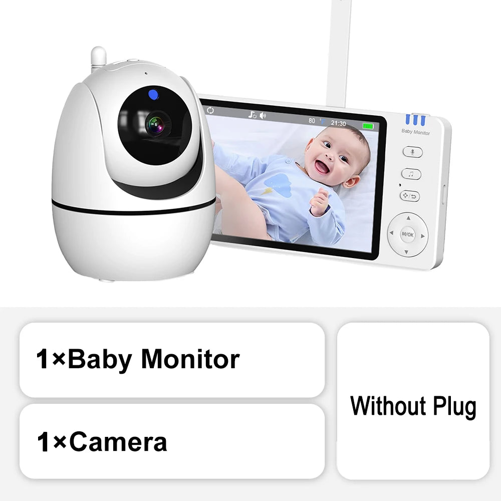Premium 5" HD Video Baby Monitor with Temperature Sensor & Night Vision