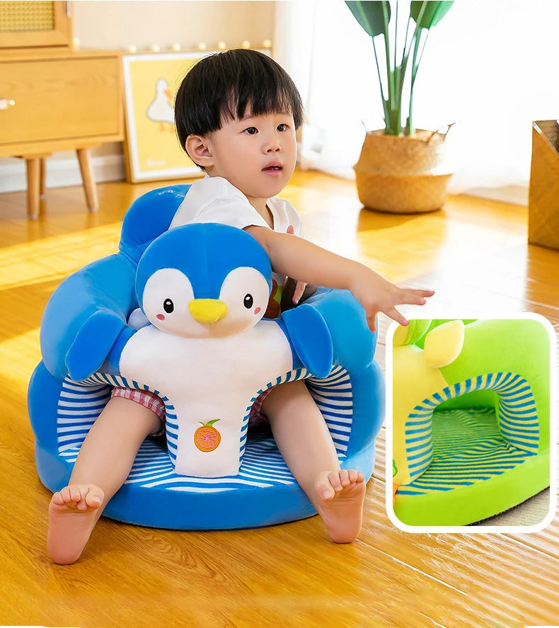 Baby Support Seat Cover - Plush Learning Chair for Sitting & Feeding