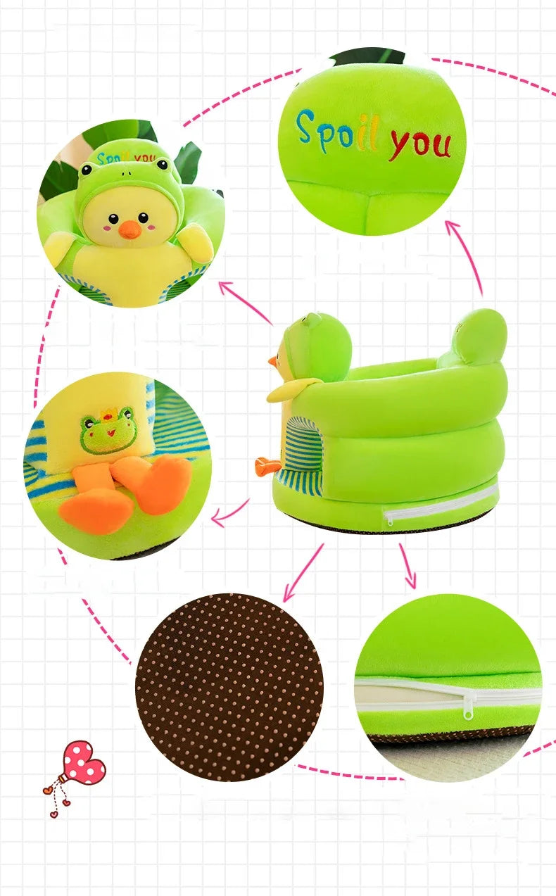 Baby Support Seat Cover - Plush Learning Chair for Sitting & Feeding