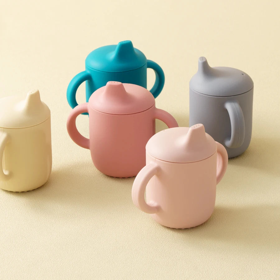 Baby Silicone Training Cup - 180ml Learning Sippy Cup