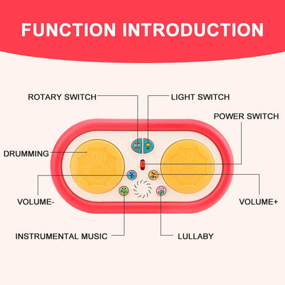 Musical Hand Drum Toy with Lights & Sounds - Interactive Learning Instrument