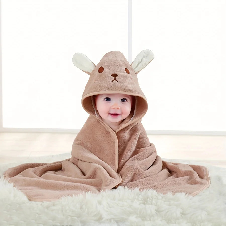 Baby Hooded Bath Towel - Soft Animal Design Wrap