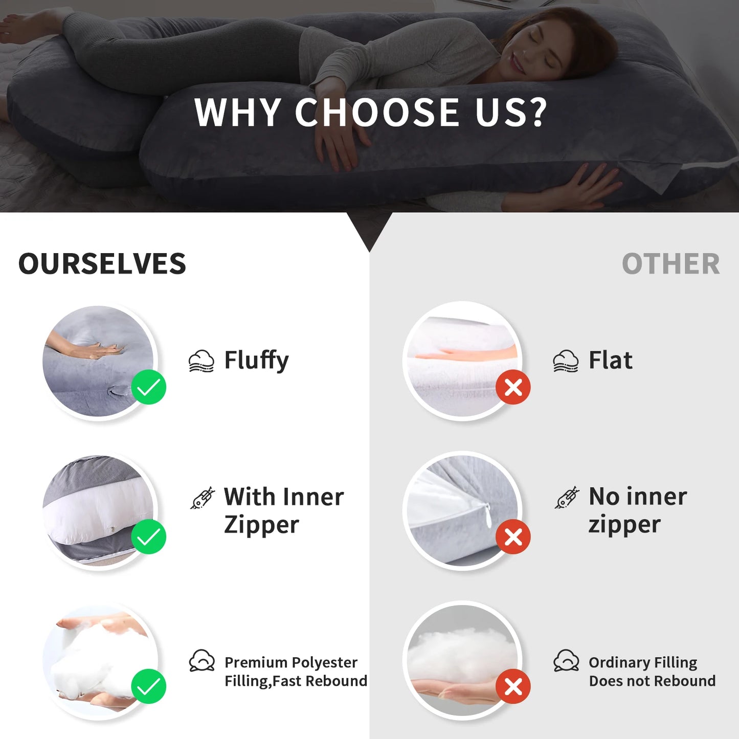 G-Shaped Pregnancy Pillow - Full Body Support