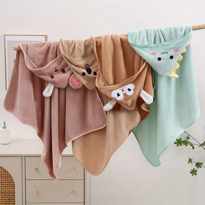 Baby Hooded Bath Towel - Soft Animal Design Wrap