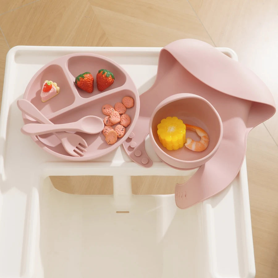5-Piece Baby Silicone Feeding Set - Complete Mealtime Essentials