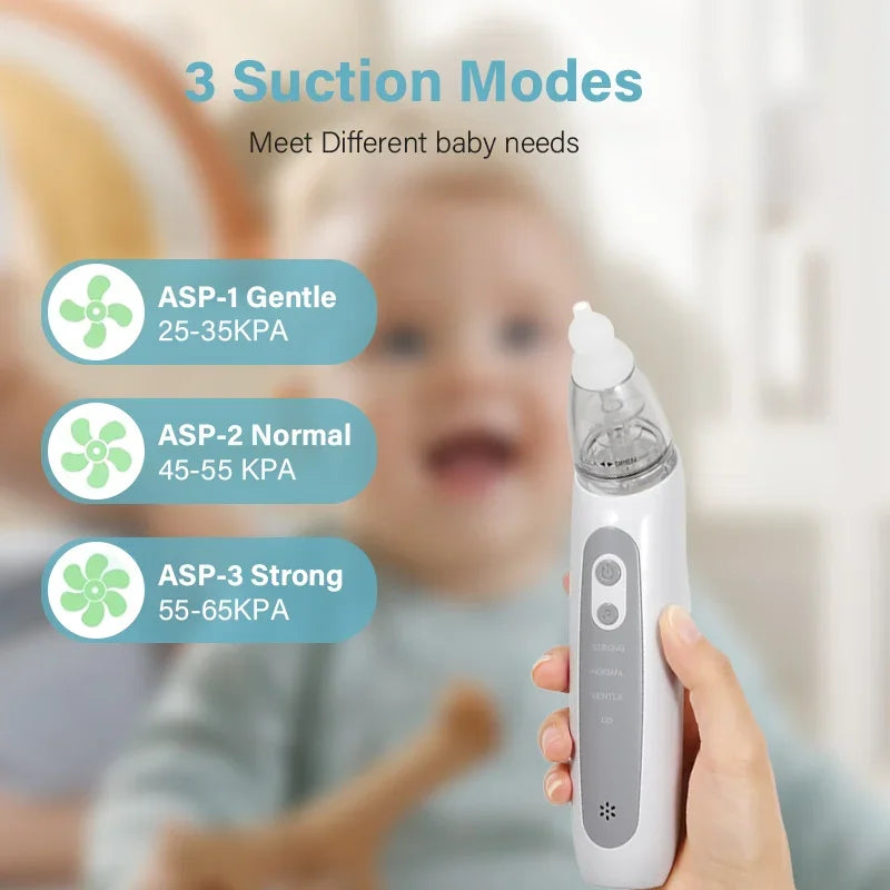 Electric Baby Nasal Aspirator - Automatic Nose Cleaner with Music & 3 Tips