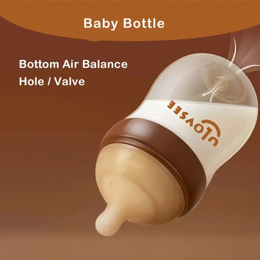 Glass Baby Bottle - 240ml Wide-Neck Anti-Colic Bottle