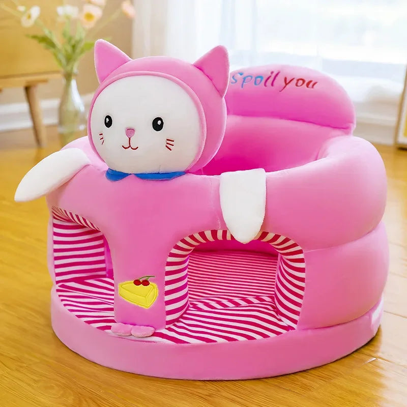 Baby Support Seat Cover - Plush Learning Chair for Sitting & Feeding
