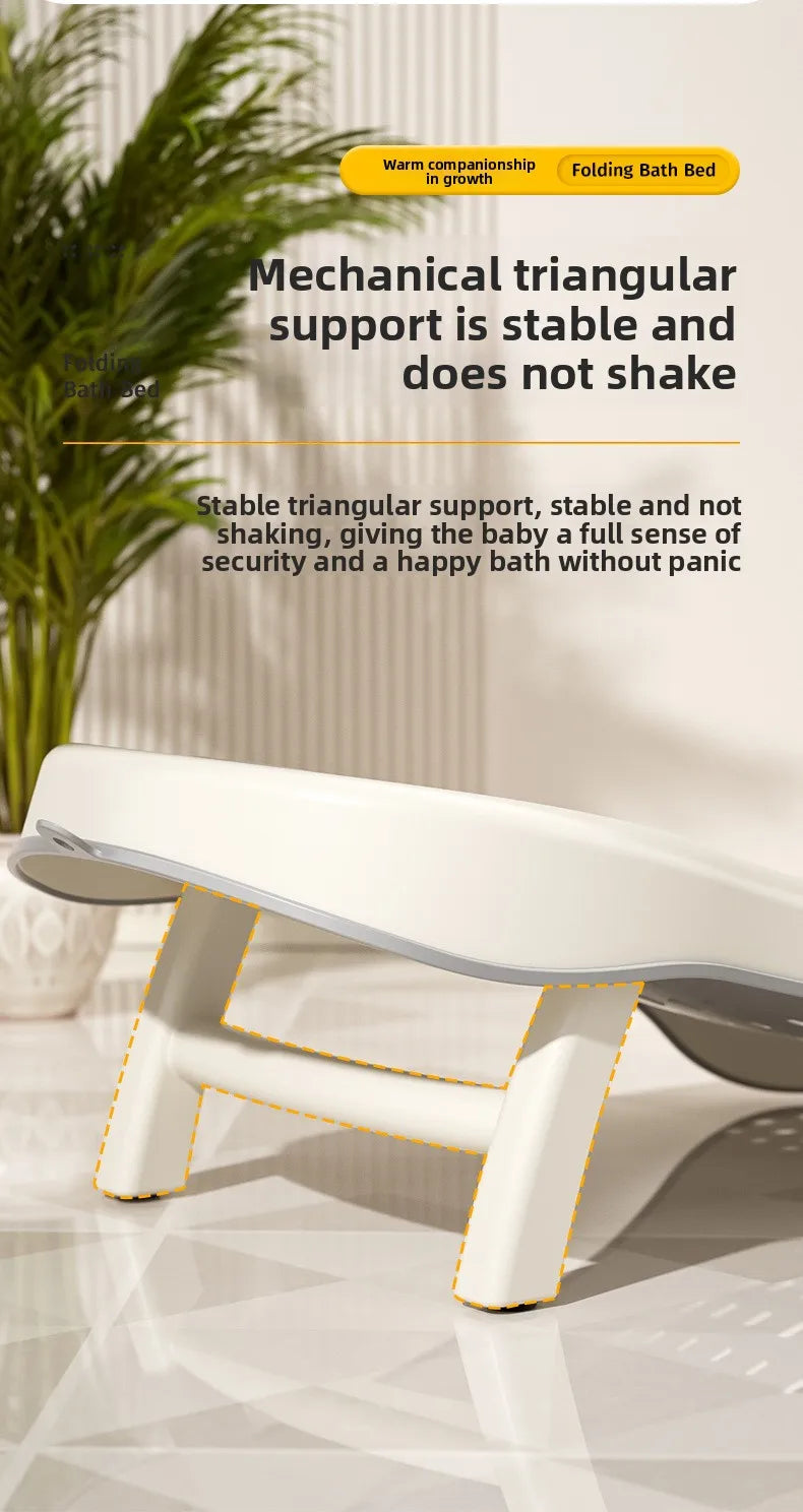 Newborn Bath Seat - Convertible Sit & Lie Bath Rack with Temperature Sensor