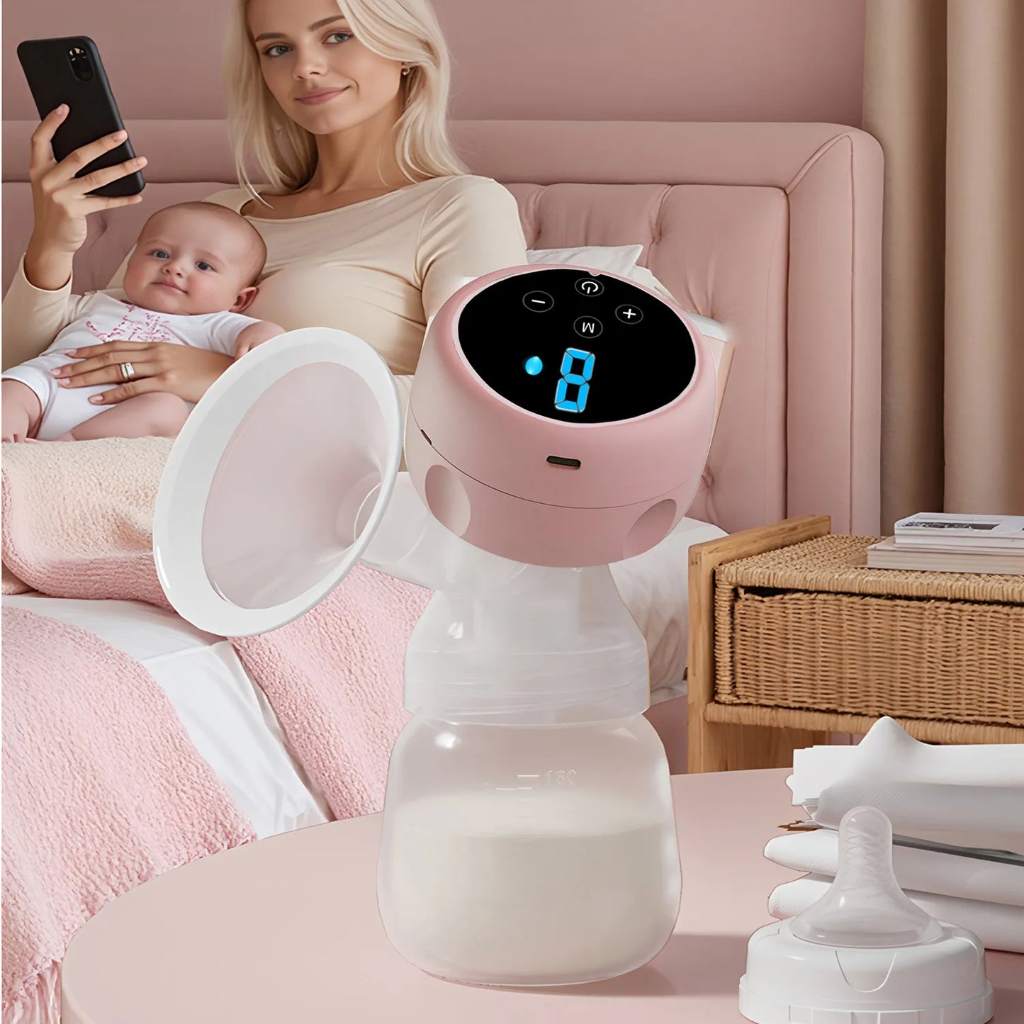 Electric Breast Pump - USB Rechargeable Smart Breast Milk Pump