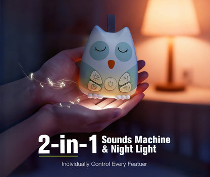 Portable White Noise Sound Machine with Cry Sensor & Night Light