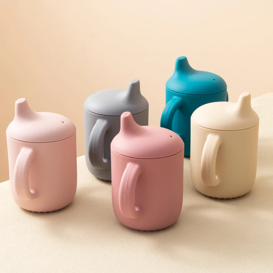 Baby Silicone Training Cup - 180ml Learning Sippy Cup