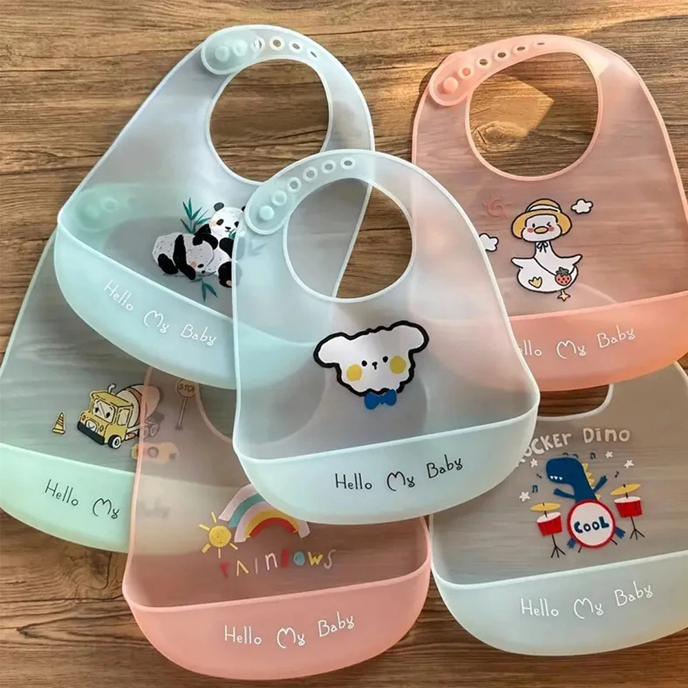 Silicone Baby Bib - Waterproof with Food Catcher Pocket