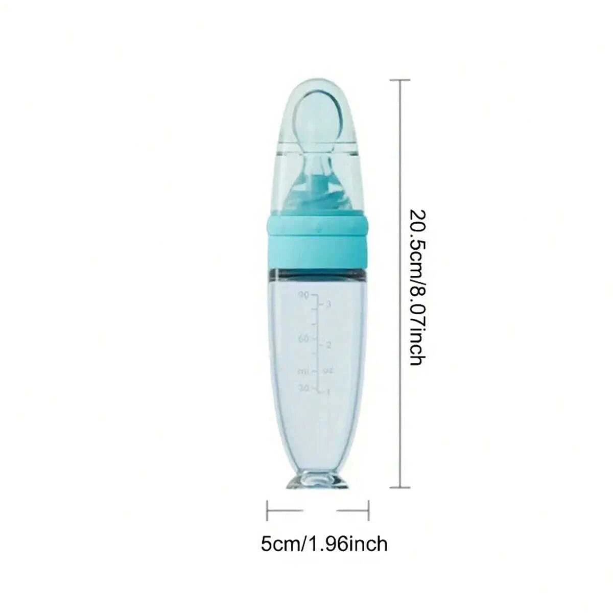 Silicone Squeeze Feeding Bottle with Spoon - 90ml Portable Baby Feeder
