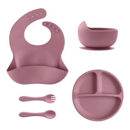 5-Piece Baby Silicone Feeding Set - Complete Mealtime Essentials