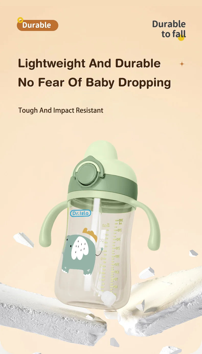 Baby Training Cup with Straw - 300ml BPA-Free Sippy Cup with Handles