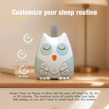 Portable White Noise Sound Machine with Cry Sensor & Night Light