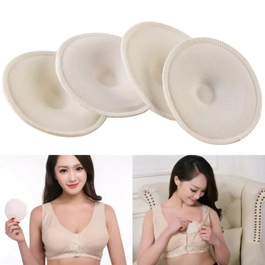 Washable Reusable Nursing Pads - Soft Cotton Breast Pads (4 Pack)