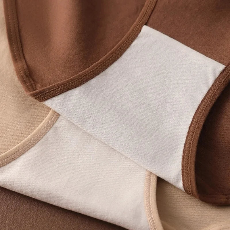 High Waist Cotton Briefs for Women - Breathable Comfort Pack (4 Pieces)