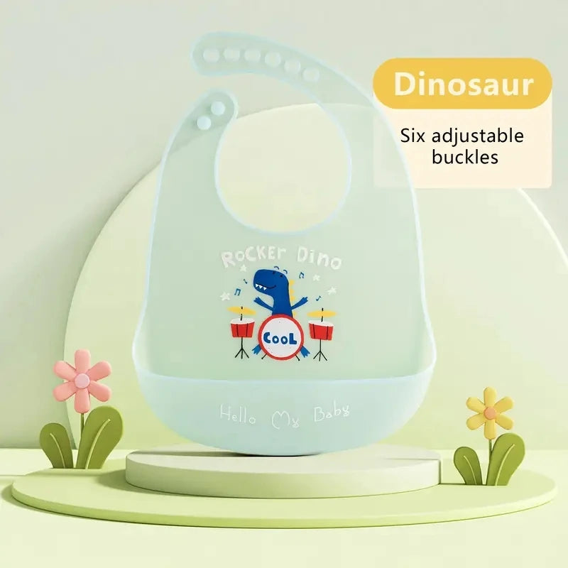 Silicone Baby Bib - Waterproof with Food Catcher Pocket