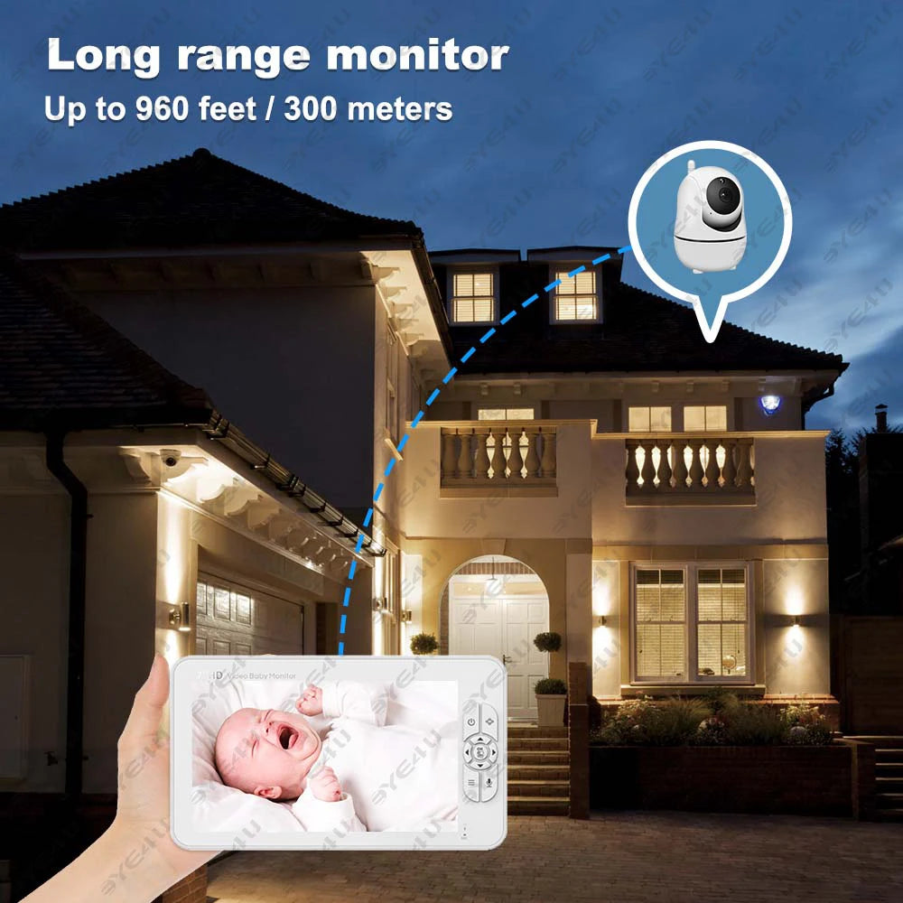 Premium 5" HD Video Baby Monitor with Temperature Sensor & Night Vision