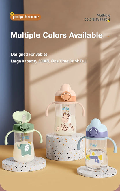 Baby Training Cup with Straw - 300ml BPA-Free Sippy Cup with Handles